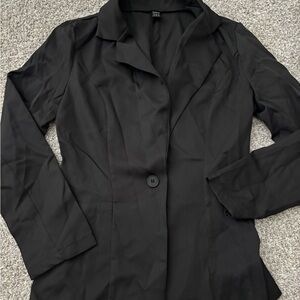 SHEIN Black Blazer Professional Notched Lapel